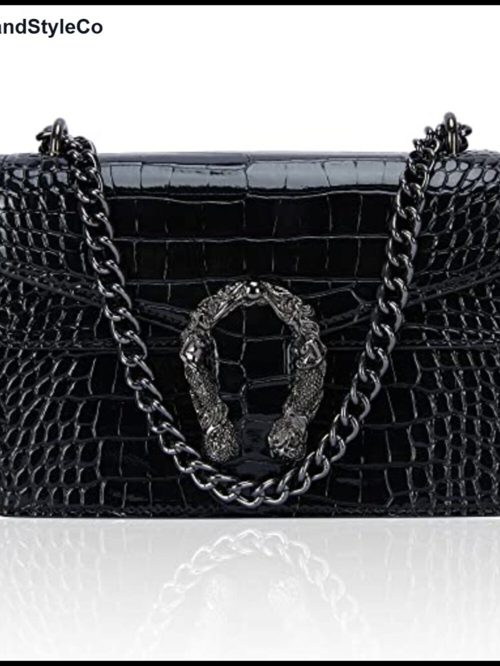 PU Leather Crossbody Satchel Chain Purse Vegan Leather Handbag